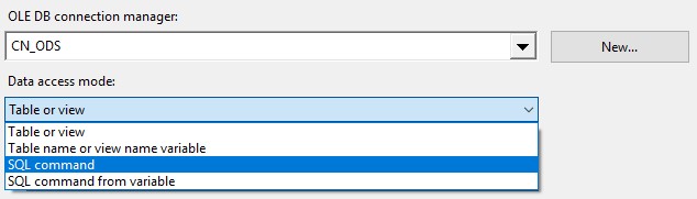 OLE DB Source - Options