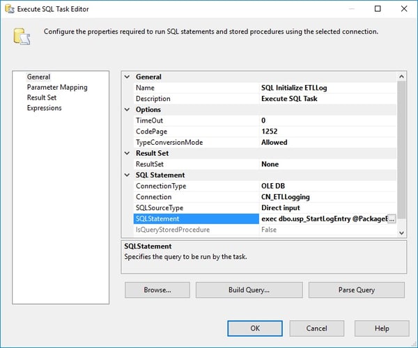 Execute SQL Properties