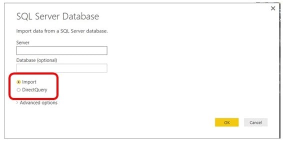 Click import from a SQL Server database