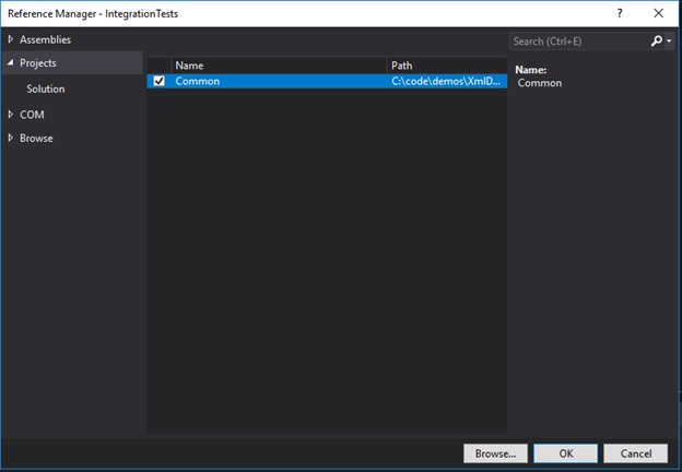 How to add refernce on the projects node