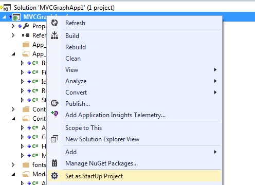 Set up as startup project