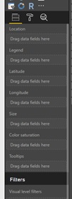 Data fields for using the map visualization