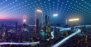 lights flowing around a city