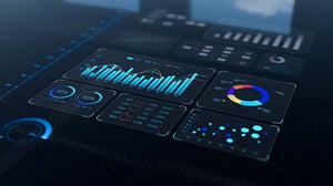 dashboards on a black background