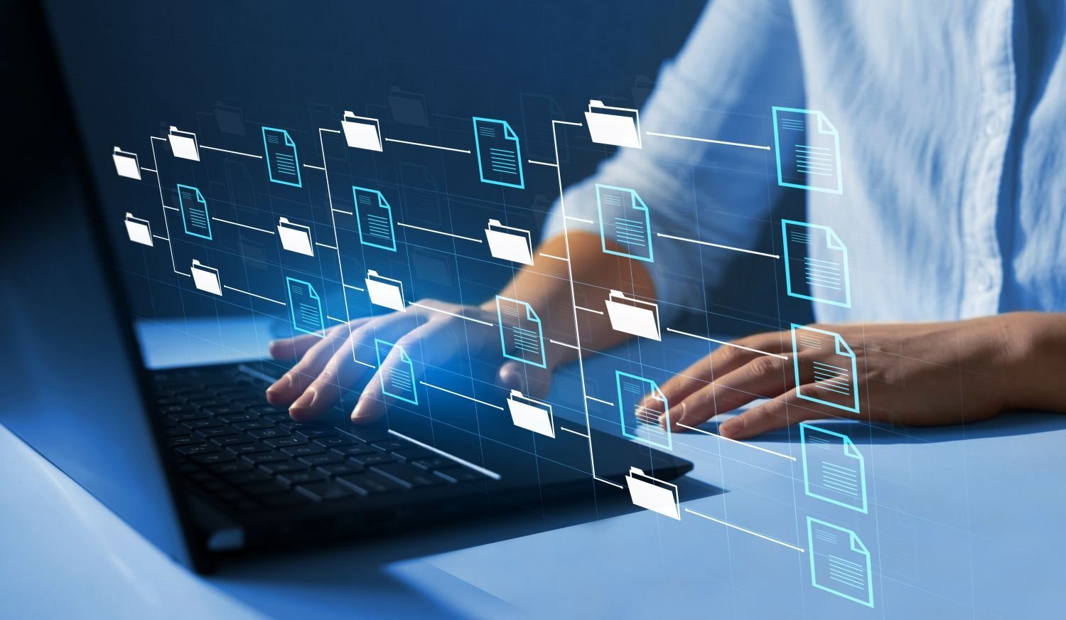 graphic of folders connecting together