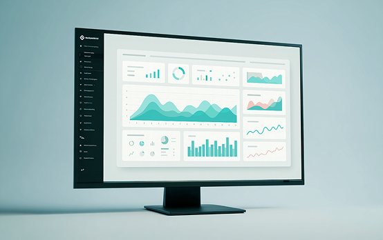 a monitor with graphs