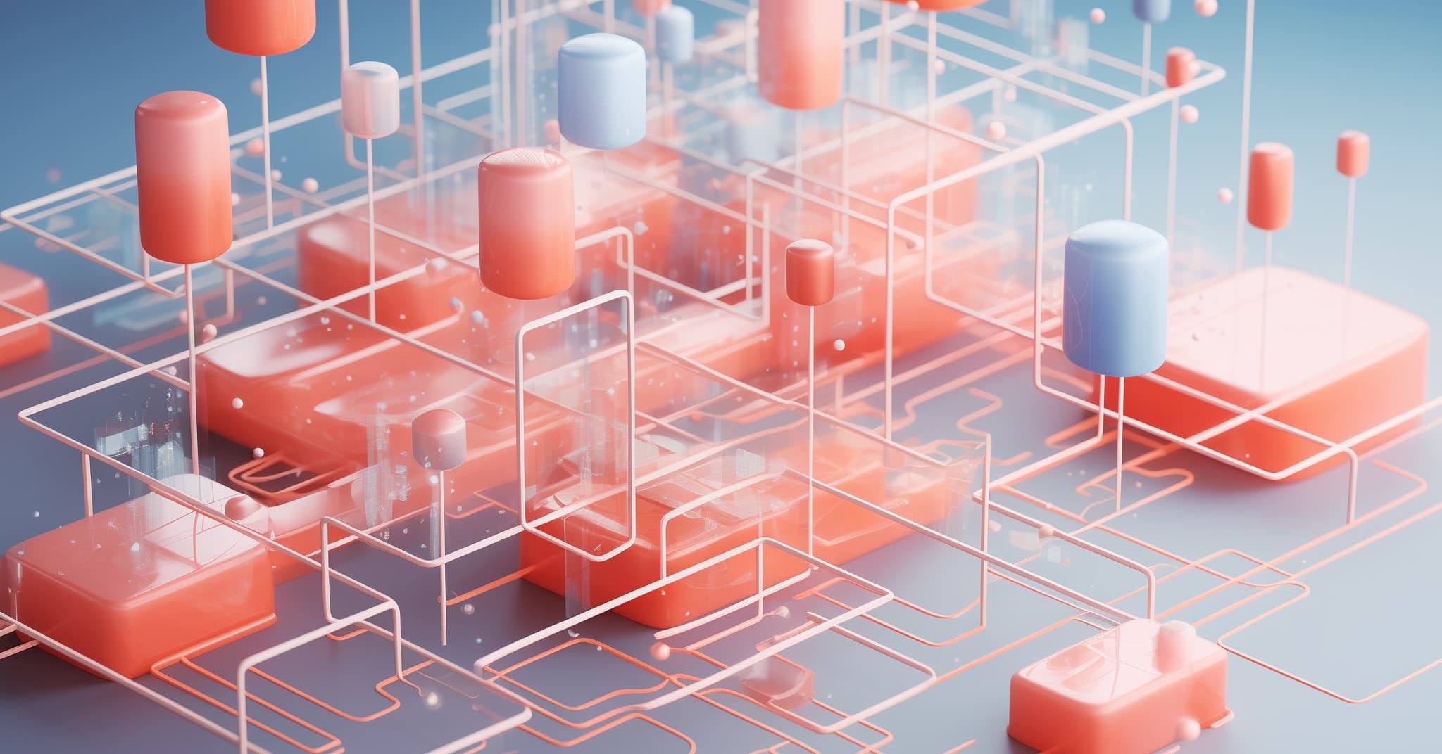 abstract depiction of data leaving a database